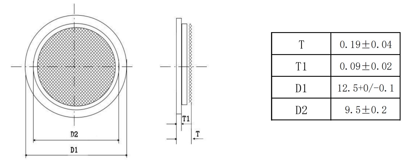 FT‑12.5T‑7.8A1 piezoelectric ceramic element with brass substrate and silver electrode